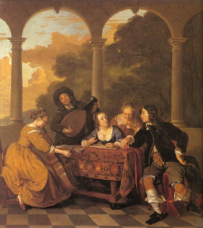 Loo, Jacob van Musical Party on a Terrace France oil painting art